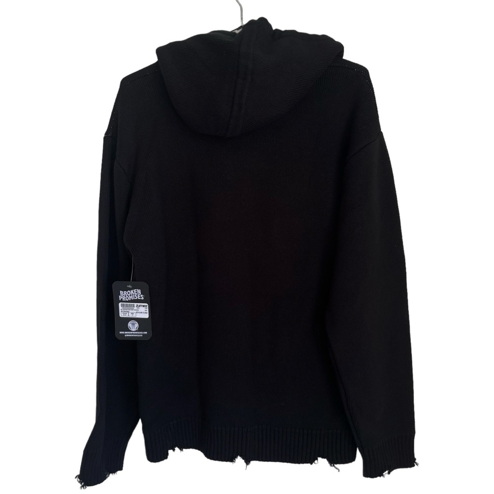 Broken Promises NWT Hoodie Graveyard Knit Sweater Top - Picture 3 of 13